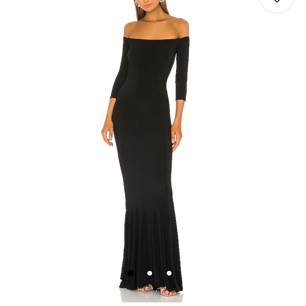 Norma Kamali Off the Shoulder Fishtail Gown